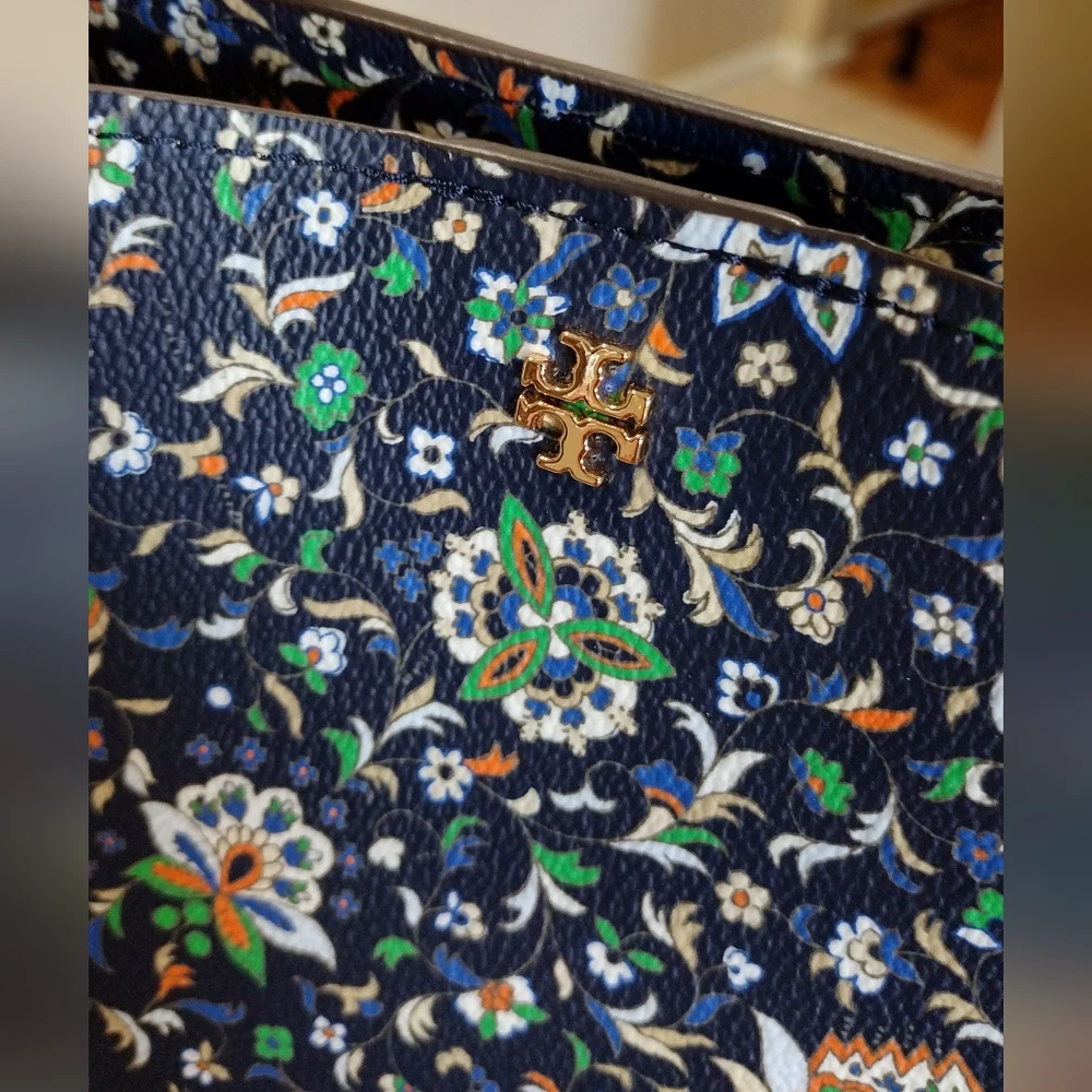 NWOT Tory Burch Floral Tote Bag - Navy and Multicolor